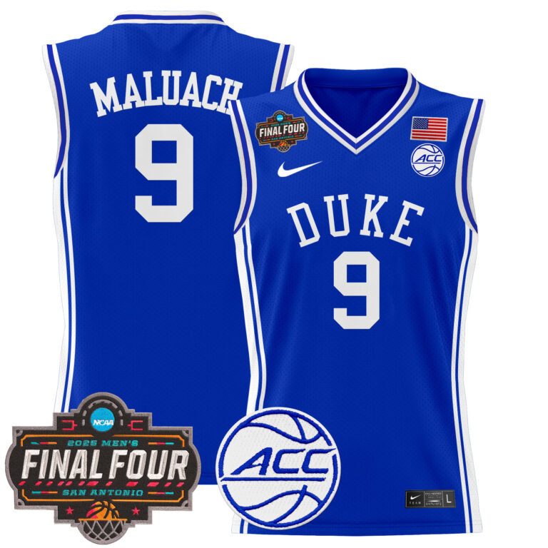 Men Duke Blue Devils #9 Maluach blue 2025 Final Four Patch NCAA Jersey